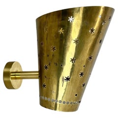 rare minimalist Brass "STARS" Theatre Wall Light by STILNOVO attrib. Italy 1950s