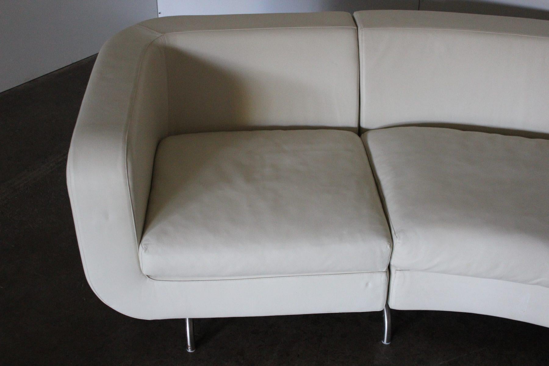 curved sofa leather