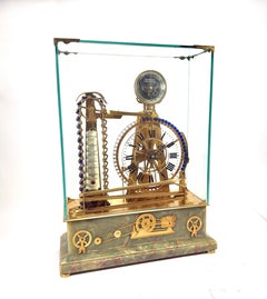 Seltene, neuwertige antike französische Industrieuhr aus dem Jahr 1900 mit „Mystery Water Wheel“-Mechanismus und rollender Kugel