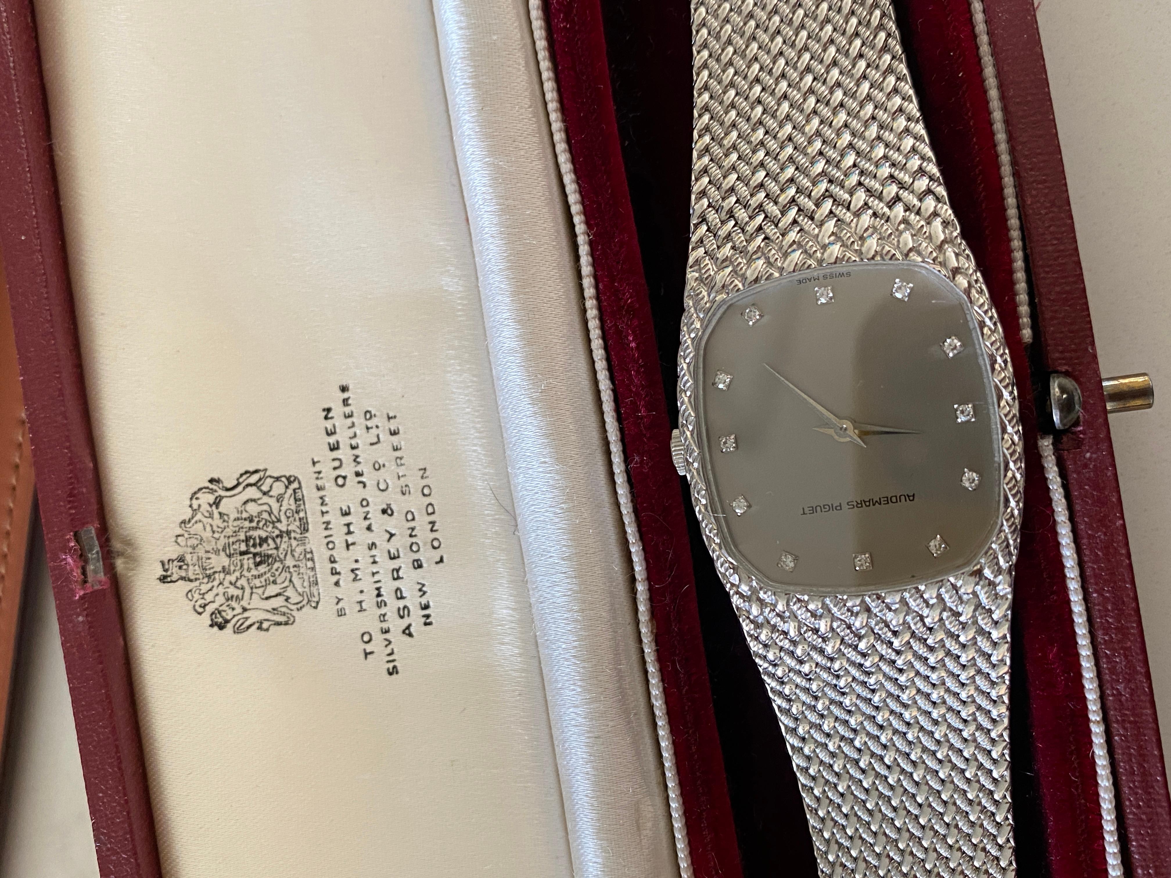 Rare, Mint, Audemars Piguet Vintage 18K White Gold Bracelet Watch 5