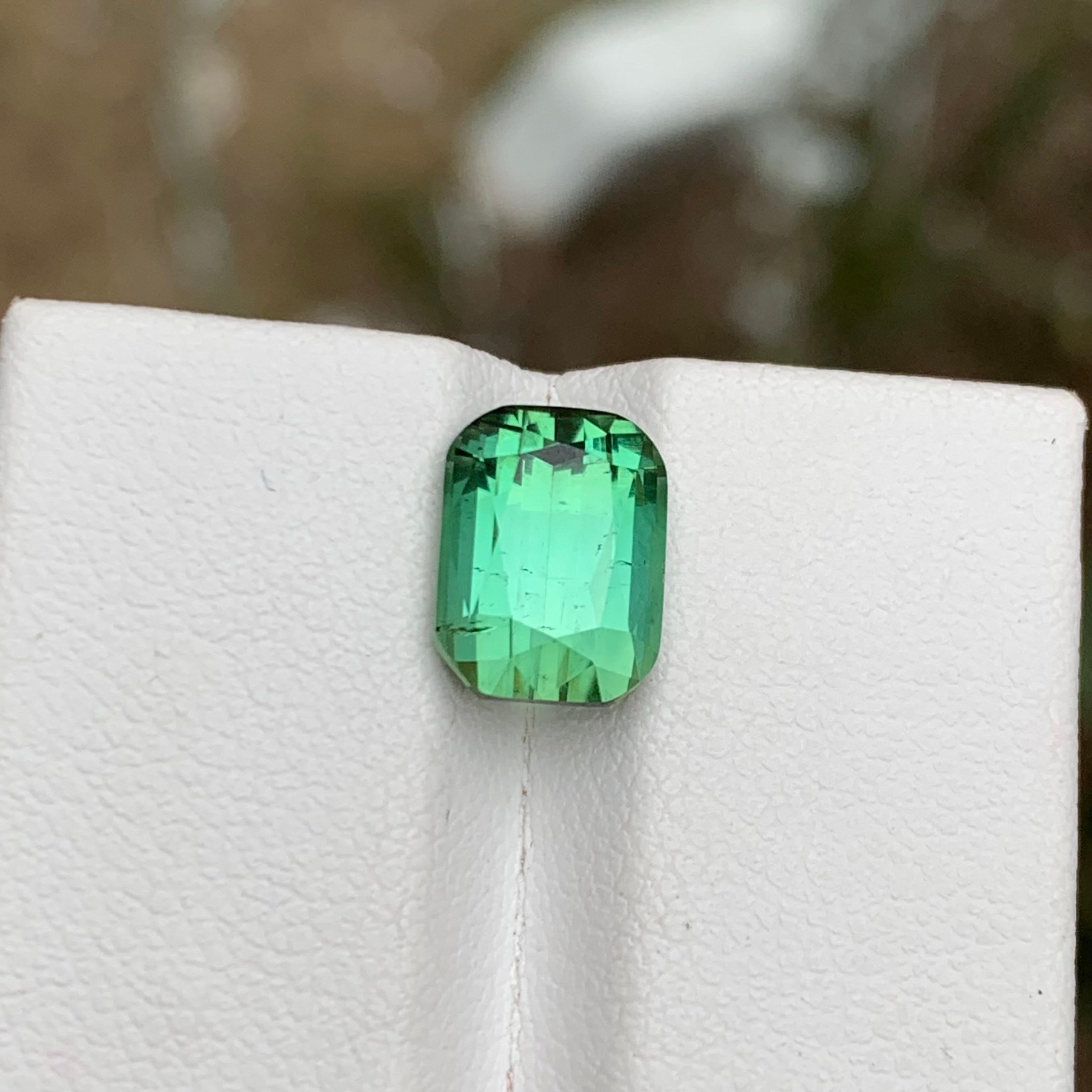 Rare Mint Green Natural Tourmaline Gemstone, 3.85 Ct Cushion Cut-Ring/Jewelry  For Sale 6