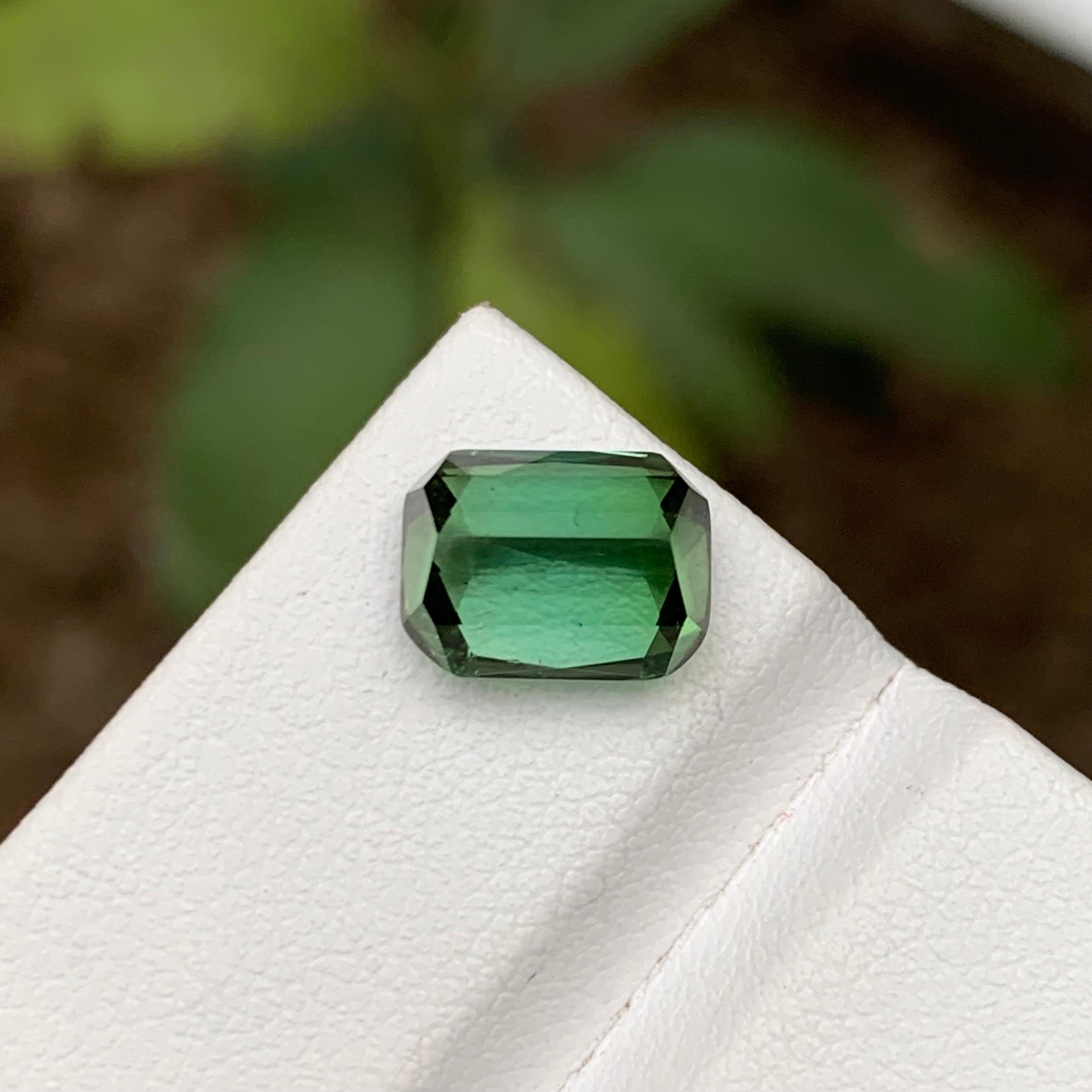 Women's or Men's Rare Mint Green Natural Tourmaline Gemstone, 3.85 Ct Cushion Cut-Ring/Jewelry  For Sale