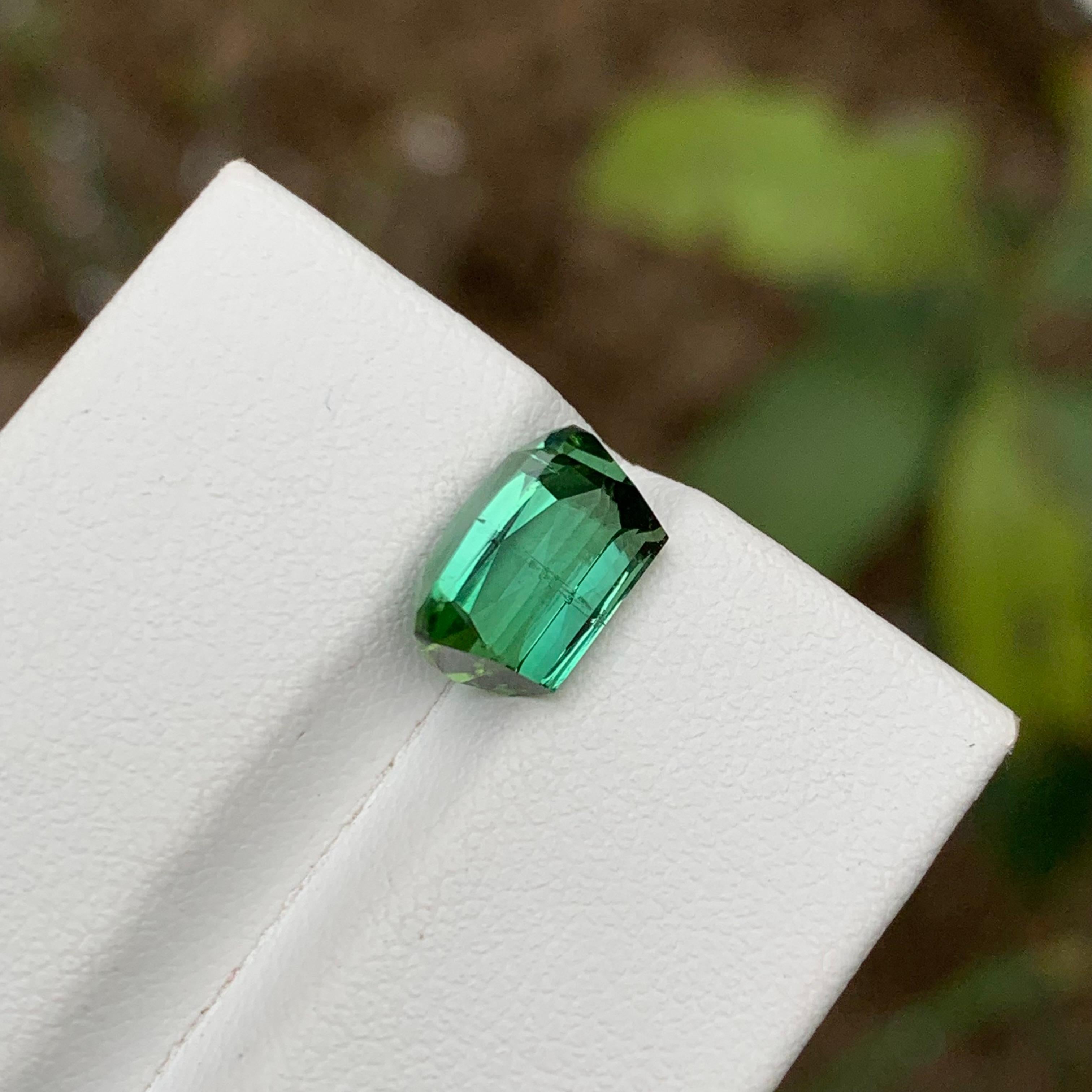 Rare Mint Green Natural Tourmaline Gemstone, 3.85 Ct Cushion Cut-Ring/Jewelry  For Sale 1