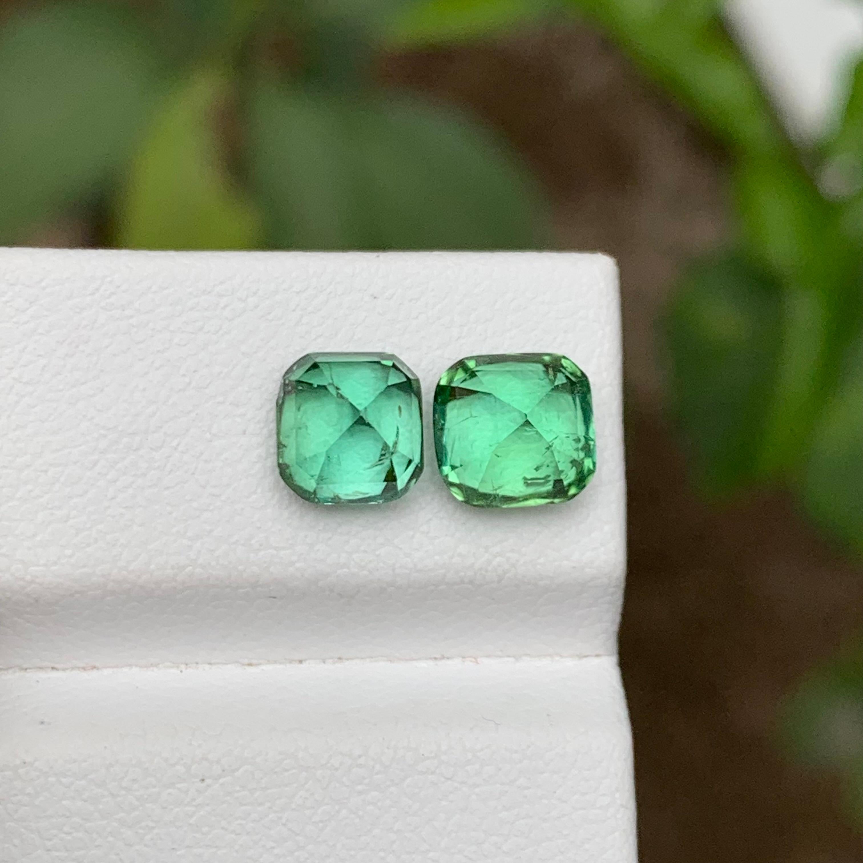 Women's or Men's Rare Mint Green Natural Tourmaline Gemstones, 3.75 Ct Cushion Cut for Jewelry 