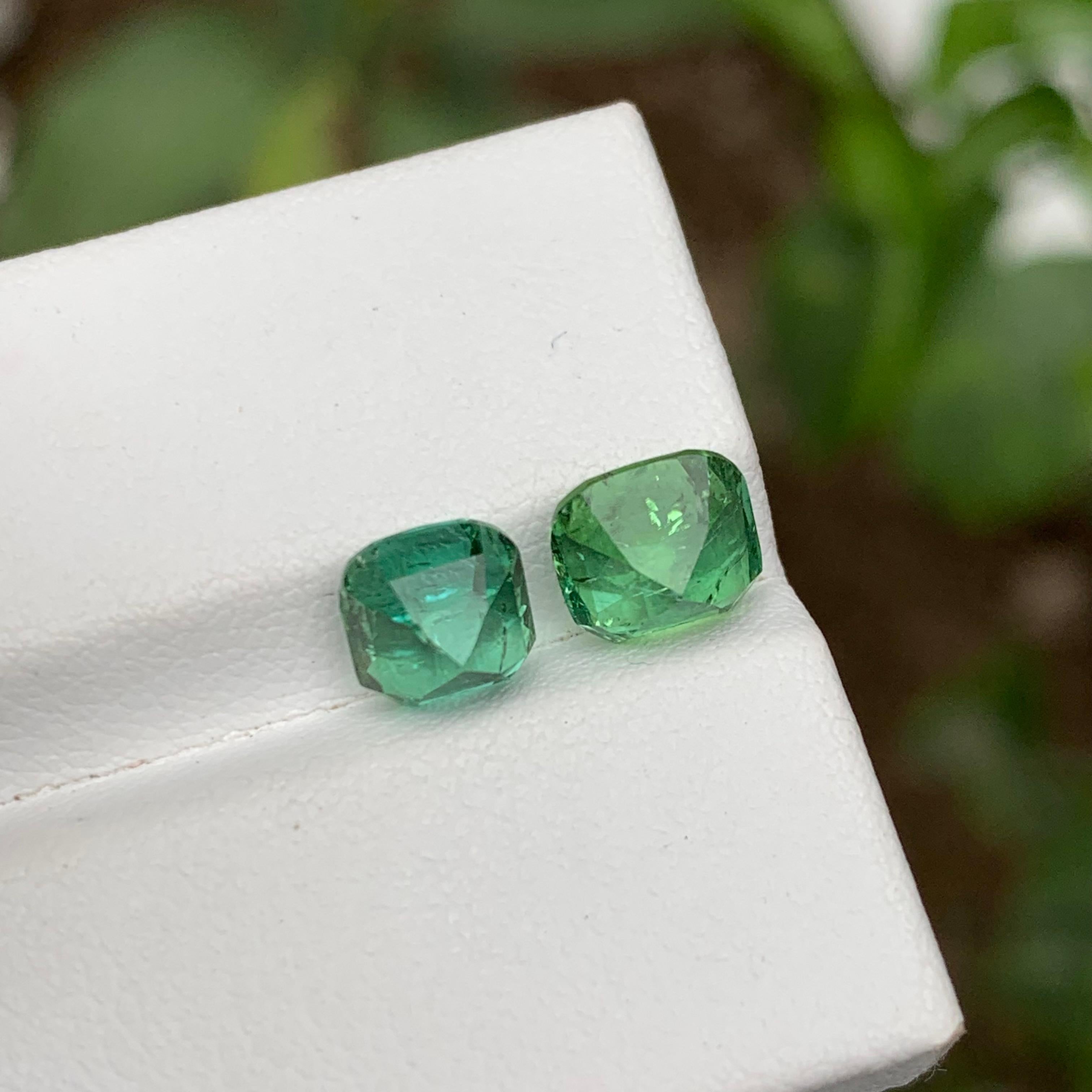 Rare Mint Green Natural Tourmaline Gemstones, 3.75 Ct Cushion Cut for Jewelry  1