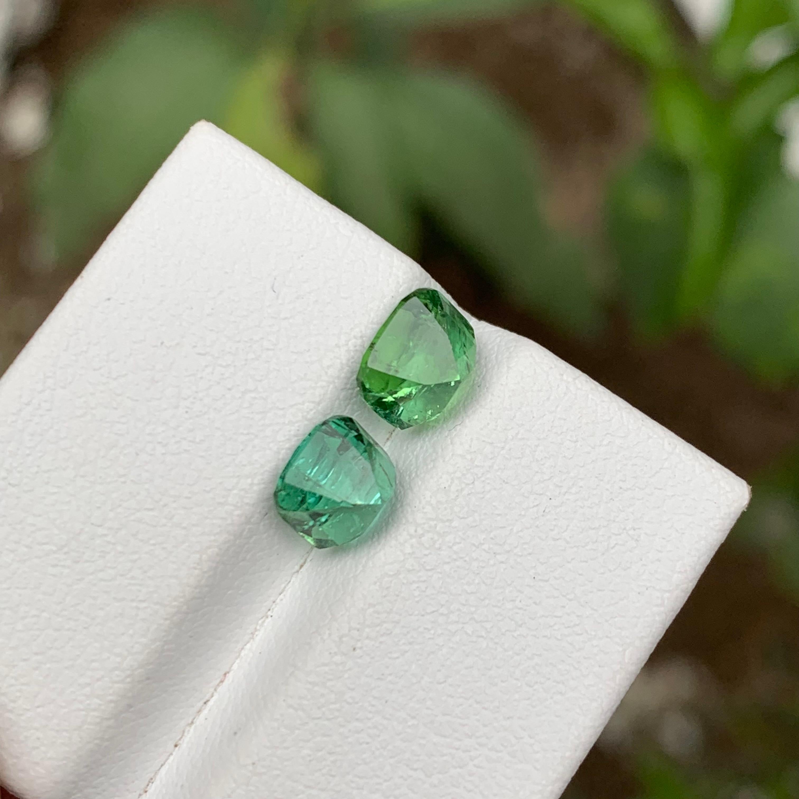 Rare Mint Green Natural Tourmaline Gemstones, 3.75 Ct Cushion Cut for Jewelry  4
