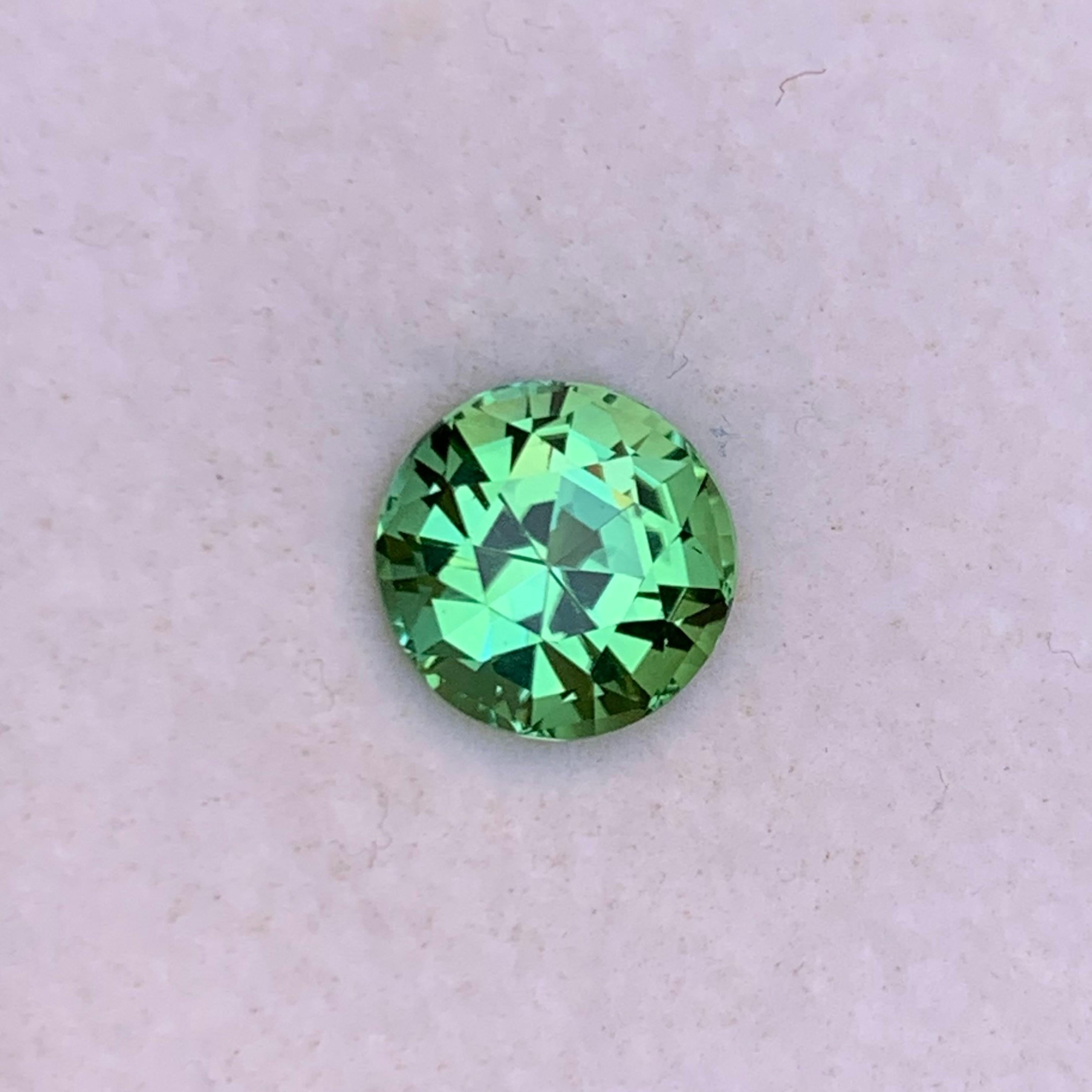 Rare Mint Green Natural Tourmaline Loose Gemstone, 2.70 Ct Round Brilliant Cut  For Sale 4
