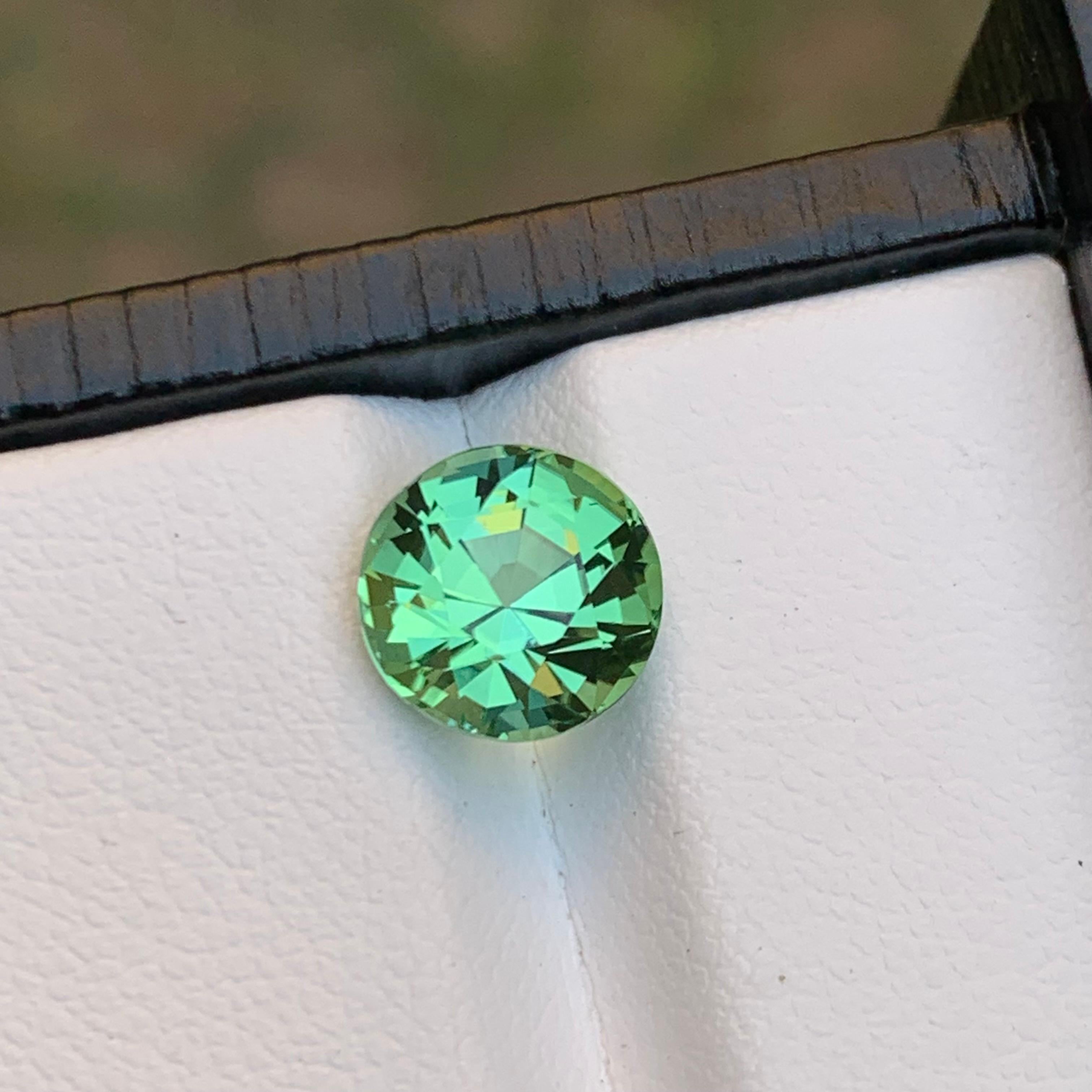 Rare Mint Green Natural Tourmaline Loose Gemstone, 2.70 Ct Round Brilliant Cut  For Sale 6