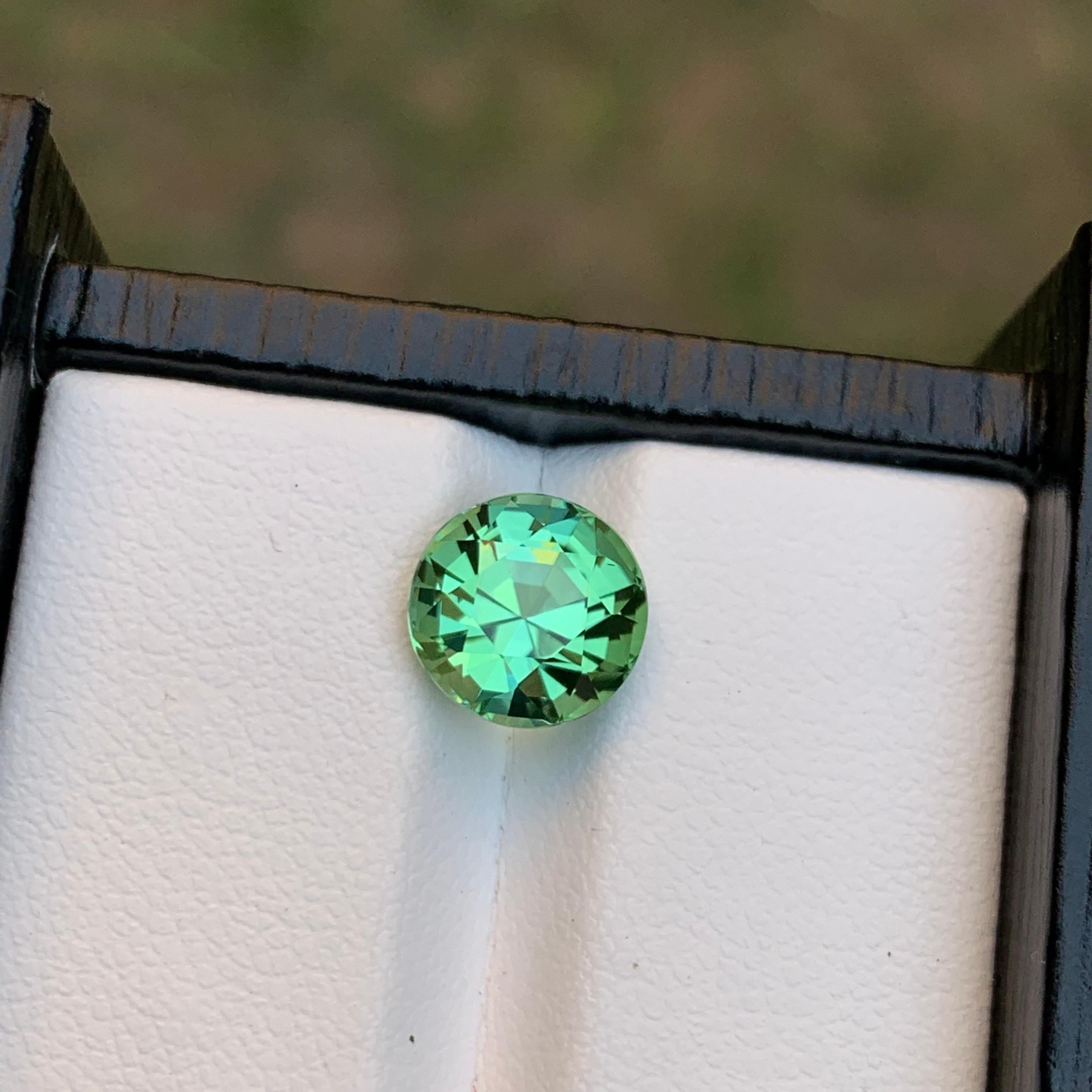 Rare Mint Green Natural Tourmaline Loose Gemstone, 2.70 Ct Round Brilliant Cut  For Sale 7