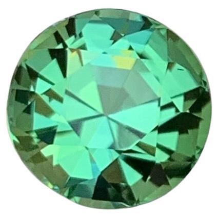 Rare Mint Green Natural Tourmaline Loose Gemstone, 2.70 Ct Round Brilliant Cut  For Sale