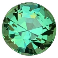 Rare Mint Green Natural Tourmaline Loose Gemstone, 2.70 Ct Round Brilliant Cut 