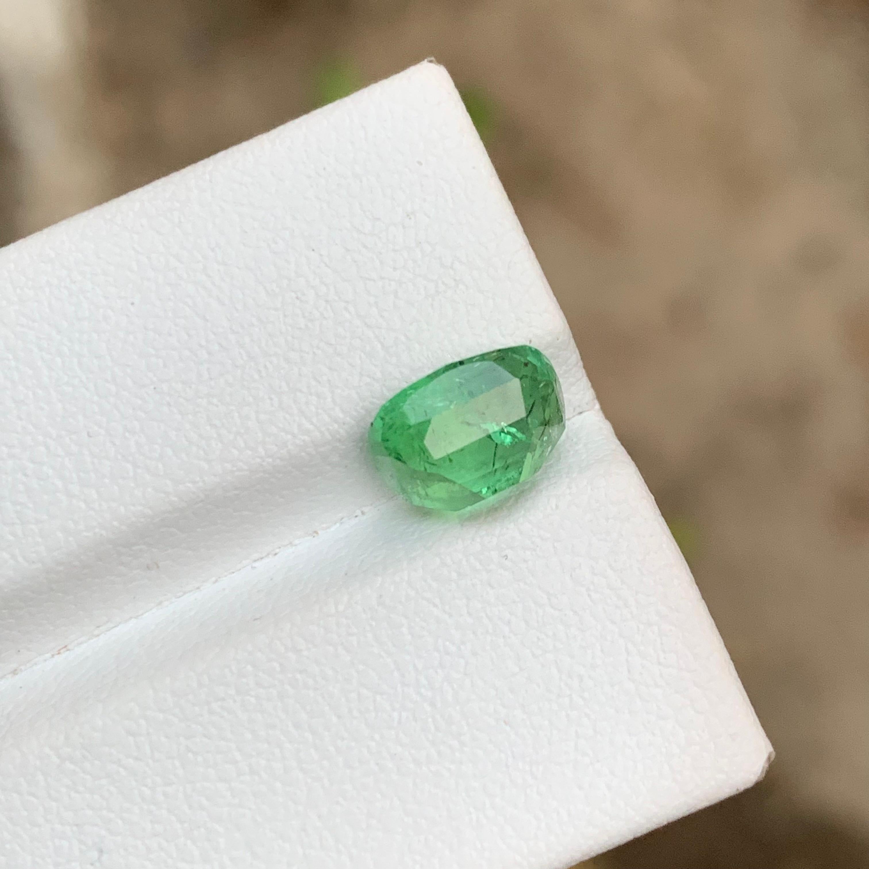 Mint Green Natural Tourmaline Ring Loose Gemstone 2.95 Ct Cushion Cut-Jewelry For Sale 6