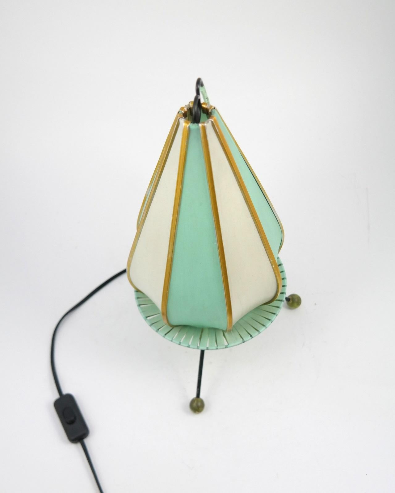 Rare Mint Table Lamp, Handmade, 1960s 1