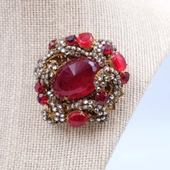 Rare Miriam Haskell Berry Brooch 1960s