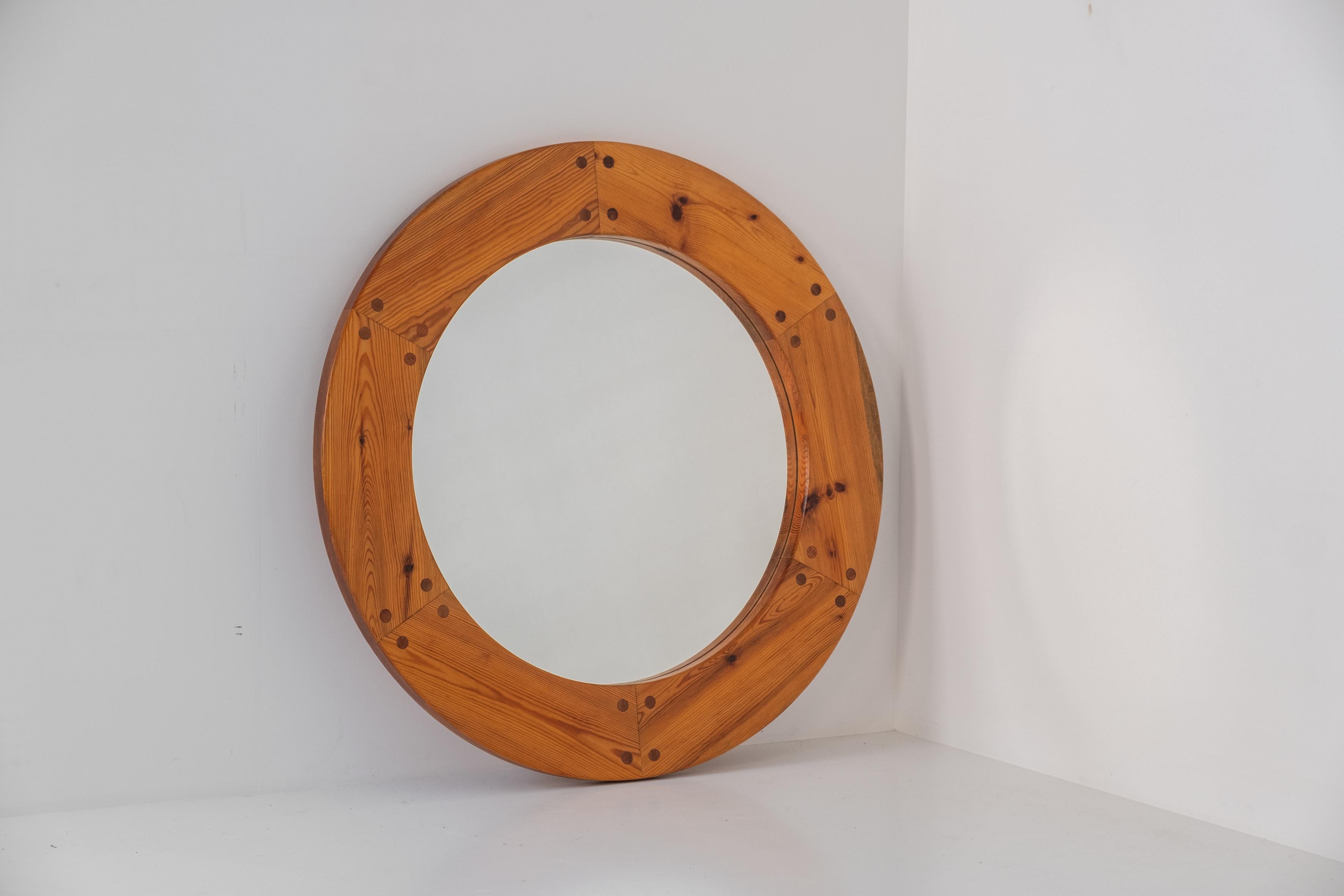 Scandinavian Modern Rare mirror by Uno & Östen Kristiansson for Luxus Möbelfabrik Sweden 1960s For Sale