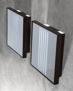 Rare Mirror Lamps by Michel Boyer for Verre Lumiere, 1970s