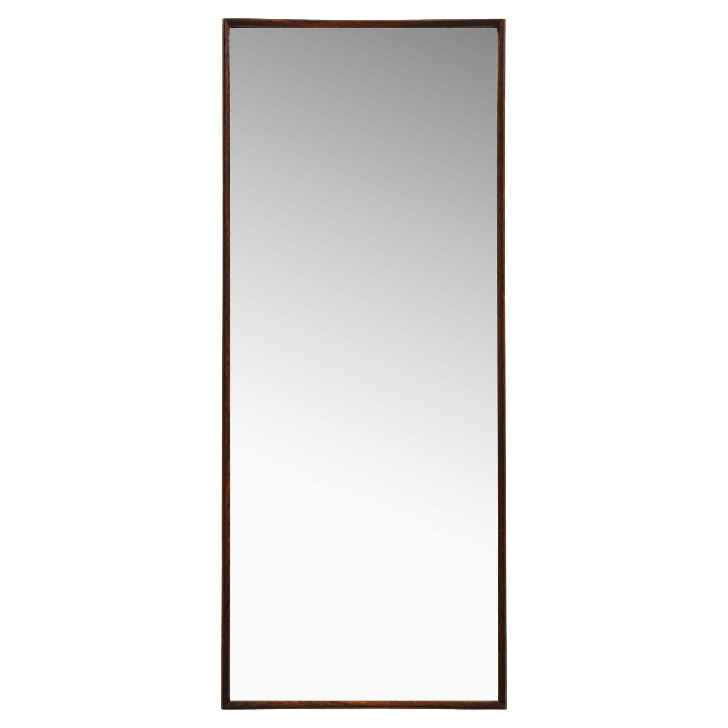 Raro specchio con cornice in palissandro di Rimbert Sandholt, anni 
50