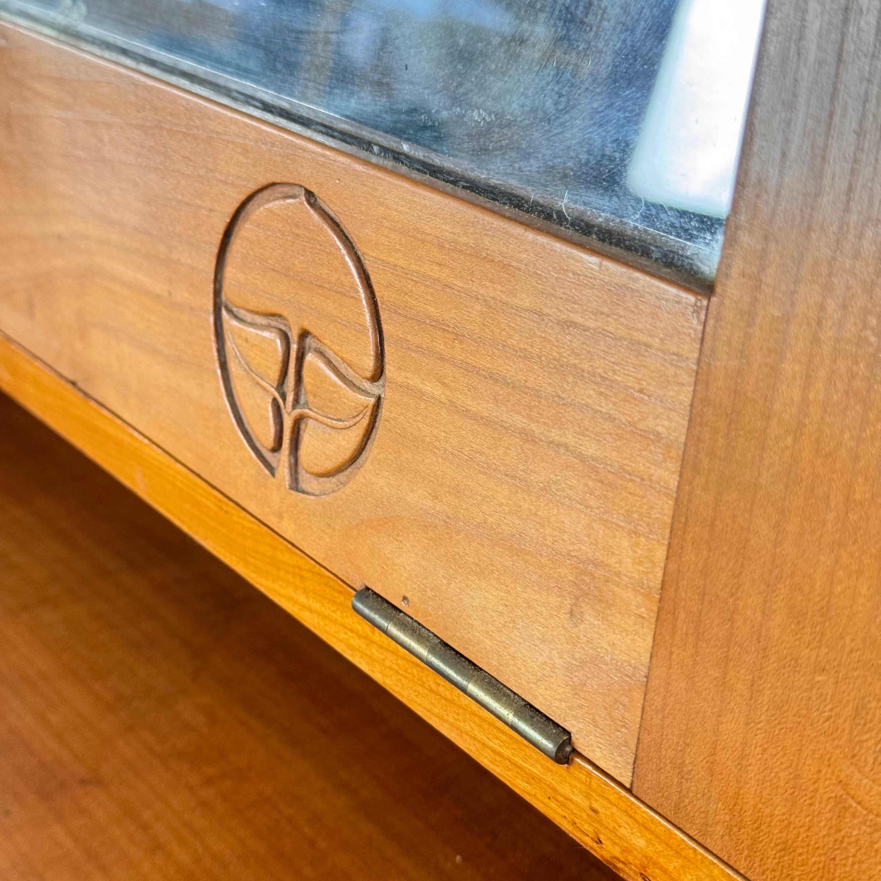 Art nouveau Rare console secrétaire en bois de cerisier par Carlo et Piero Zen, 1910 en vente