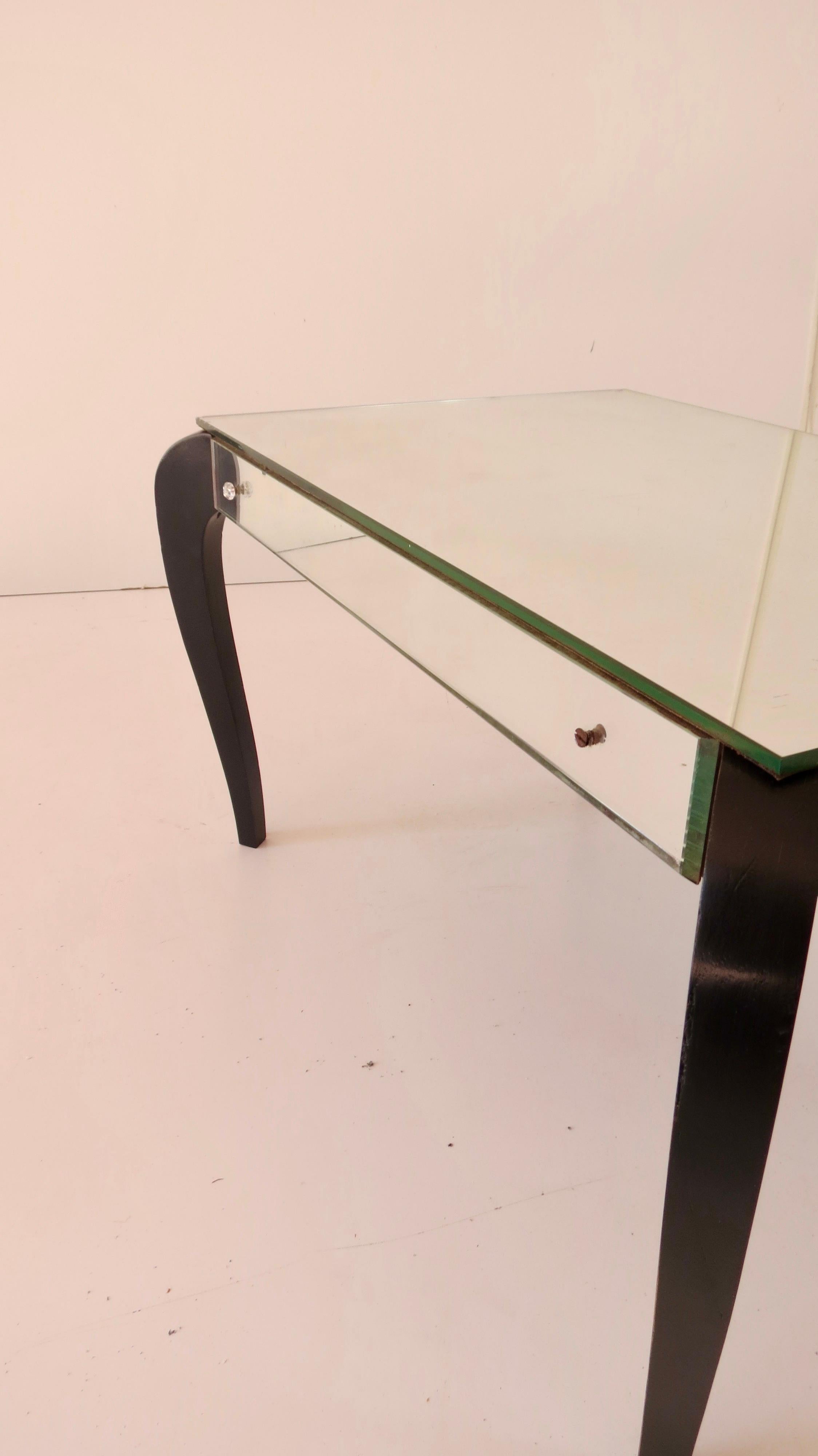 Rare Mirrored Glass Occasional Side Table, 1935 For Sale 4