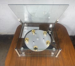 Rare Mitchell Transcriptor Skeleton Turntable, "A Clockwork Orange" GLASS CASE