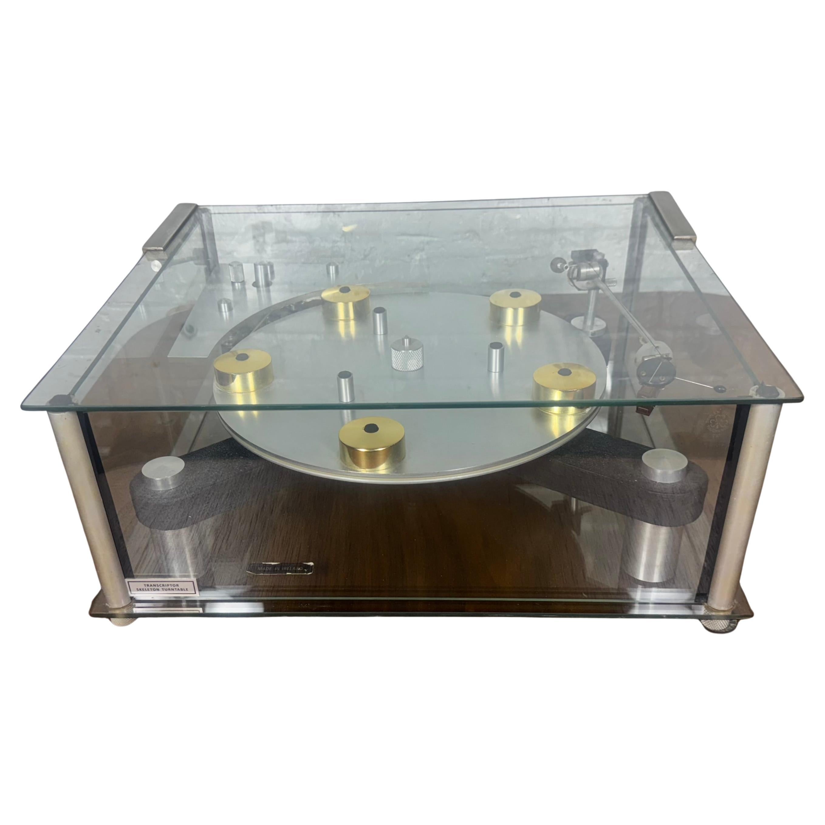 Raro giradischi Mitchell Transcriptor Skeleton, "Arancia Meccanica" CASSETTA IN VETRO in vendita