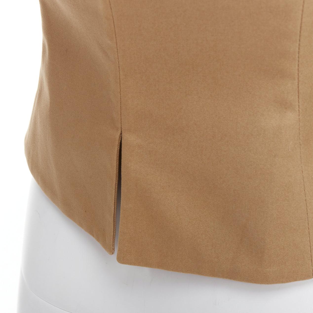 rare MIU MIU 1998 Runway Vintage khaki lace up bustier camisole top 2