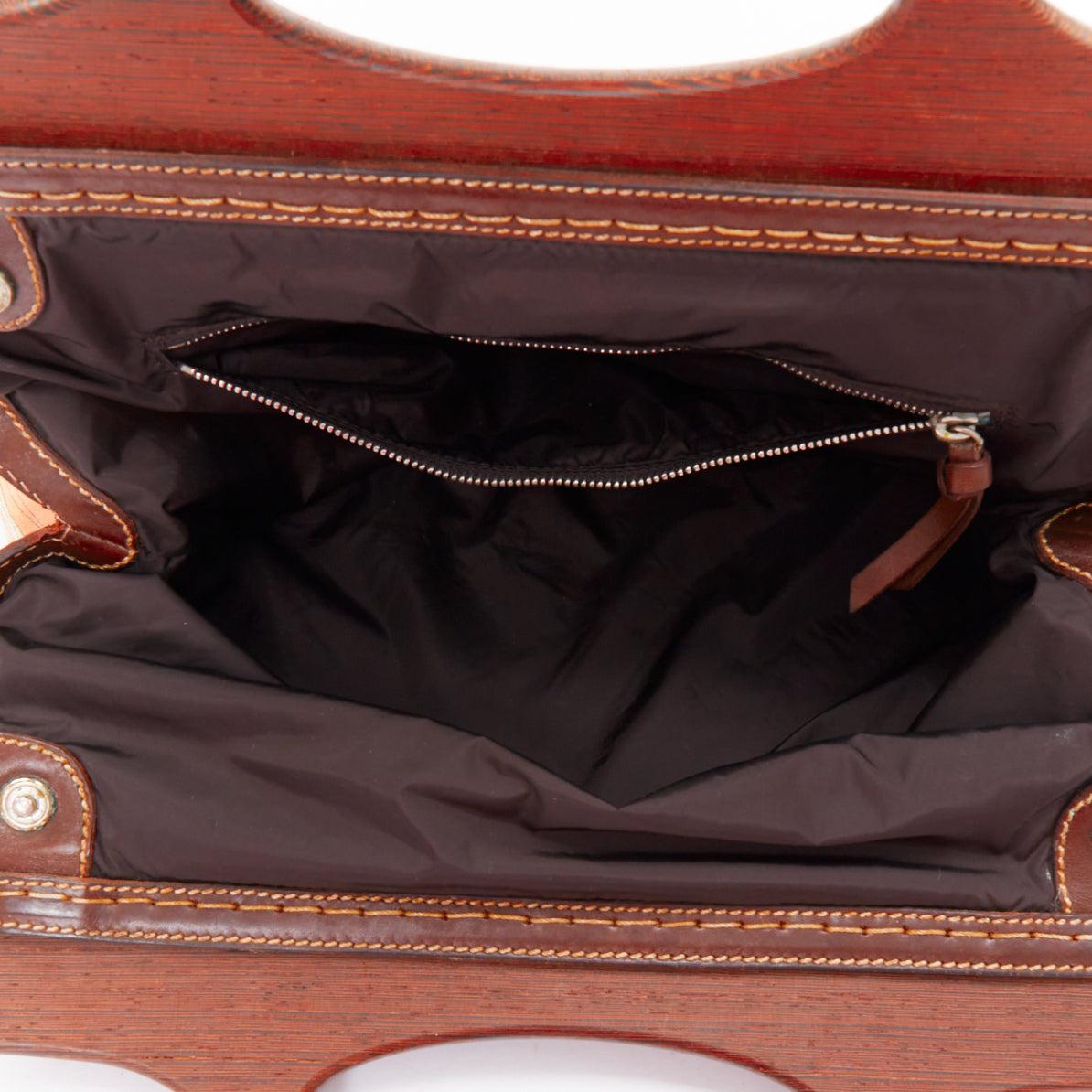 rare MIU MIU 2003 Runway purple peach velour wooden frame crossbody bag For Sale 4