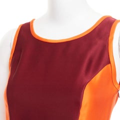 rare MIU MIU 2008 Runway Vintage Sportif geometric silk satin panelled dress