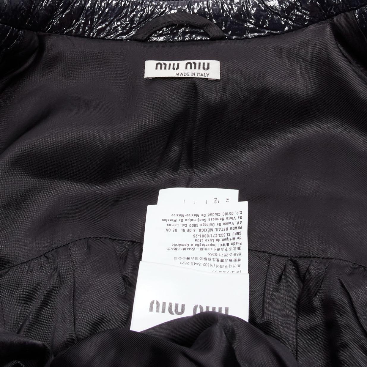 rare MIU MIU 2018 Runway vinyl dropped shoulder belted bomber jacket IT36 XXS 5