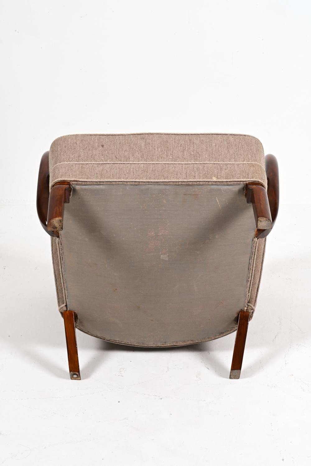 Rare chaise Model 107 par Viggo Boesen pour Slagelse Mobelvaerk, Danemark, C.I.C. en vente 7