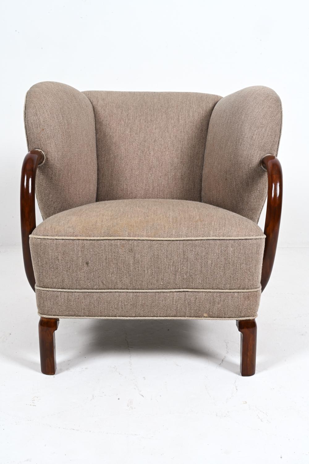 Milieu du XXe siècle Rare chaise Model 107 par Viggo Boesen pour Slagelse Mobelvaerk, Danemark, C.I.C. en vente