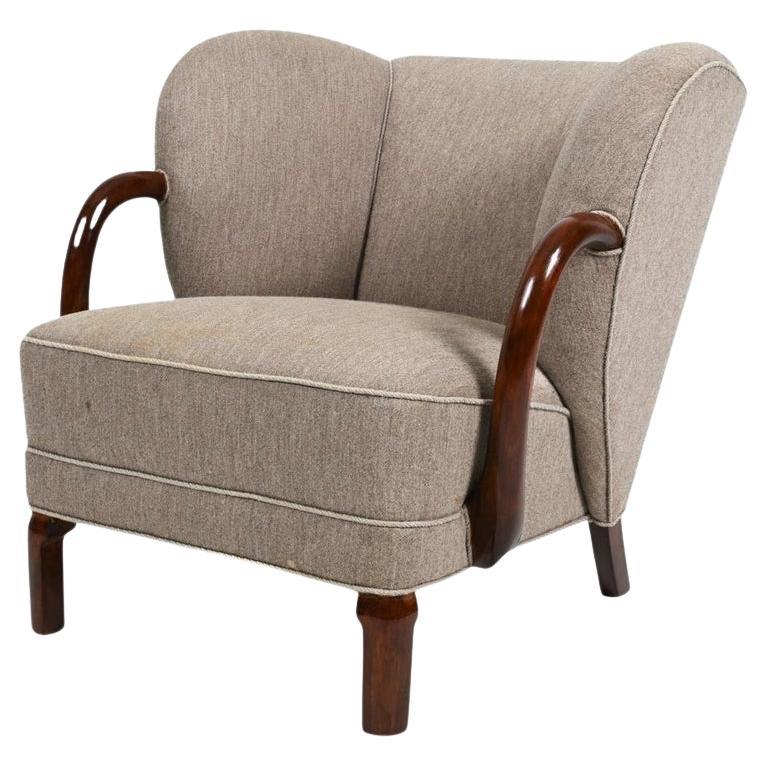 Seltener Stuhl Modell 107 von Viggo Boesen für Slagelse Mobelvaerk, Dänemark, ca. 1940er Jahre