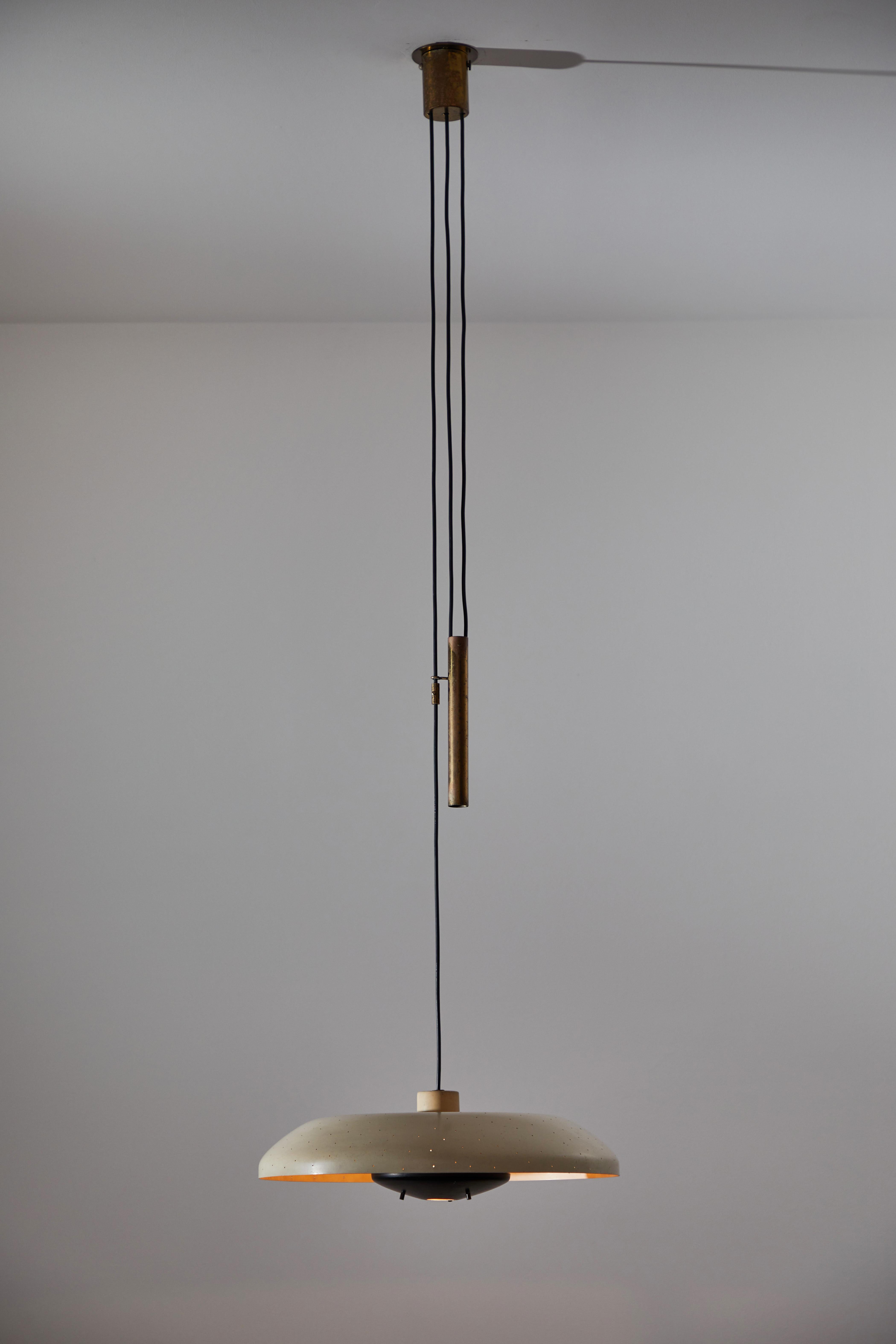 Aluminum Rare Model 2069 Counterweight Suspension Light by Gino Sarfatti for Arteluce