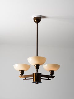 Seltene Pendelleuchte Modell 3024 aus oxidiertem Stahl von Paavo Tynell, Taito Oy, 1940er Jahre