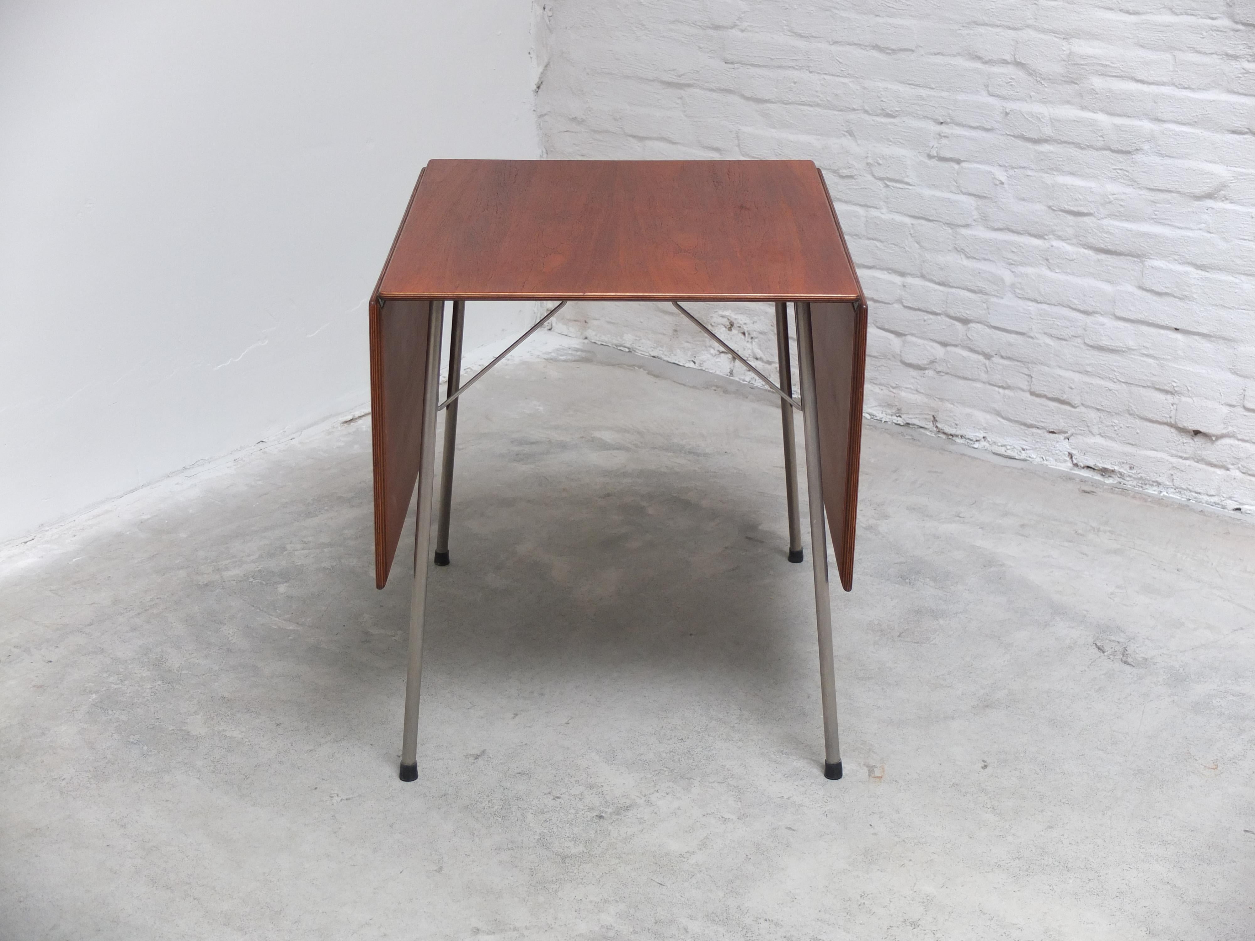 Metal Rare Model '3601' Drop-Leaf Table by Arne Jacobsen for Fritz Hansen, 1950s