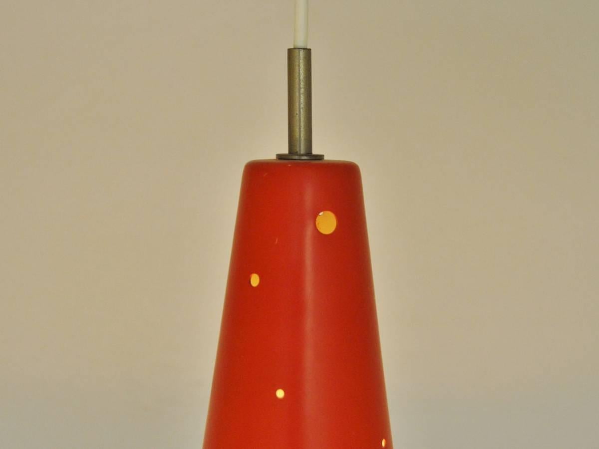 Lacquered Rare Model '4046' pendant lamp by J. Hoogervorst for Anvia, Netherlands 1950's  For Sale