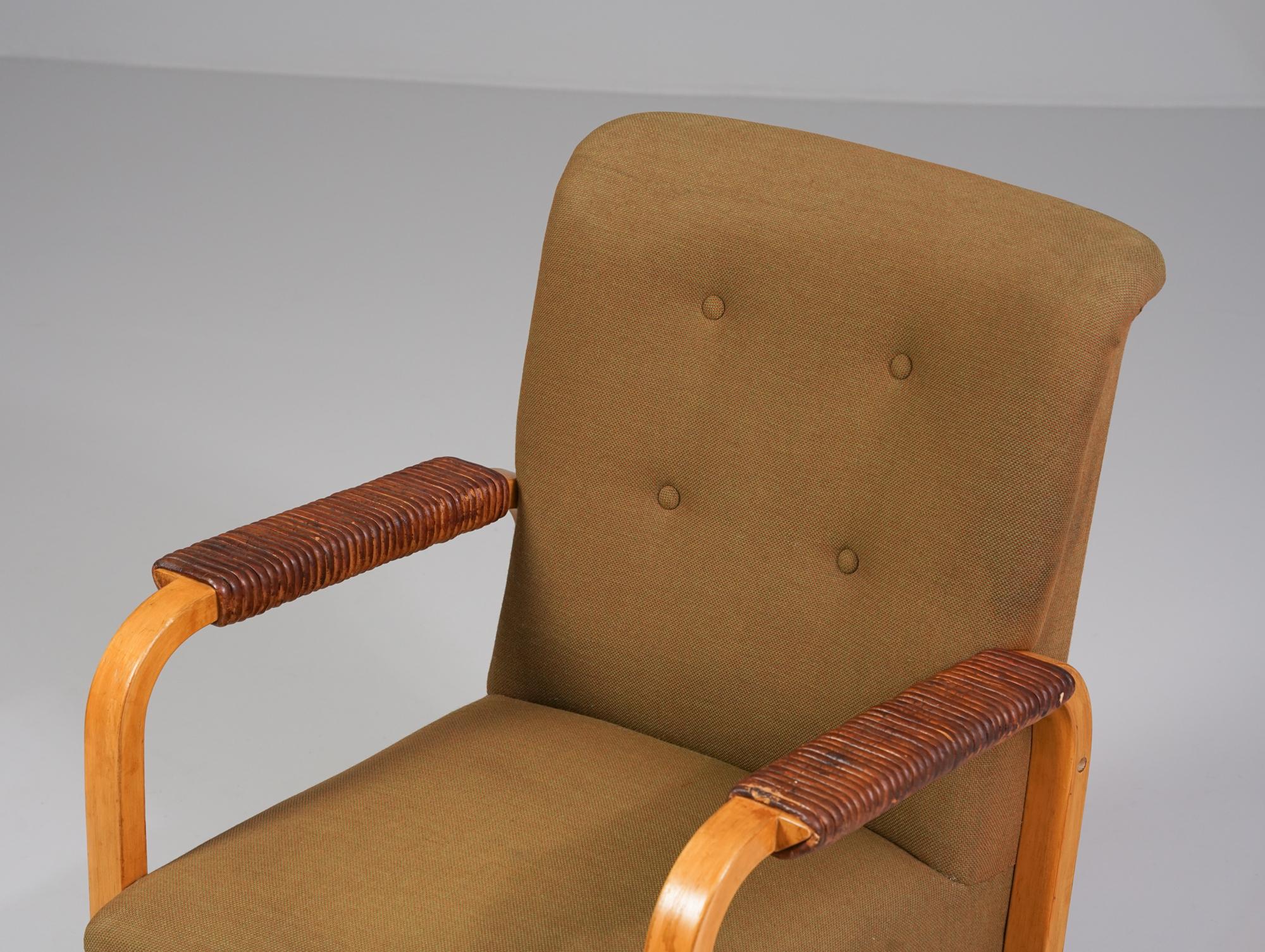 Seltener Sessel Model 47, Alvar Aalto, Oy Huonekalu- ja Rakennustyötehdas Ab, 1950 im Zustand „Gut“ im Angebot in Helsinki, Uusimaa