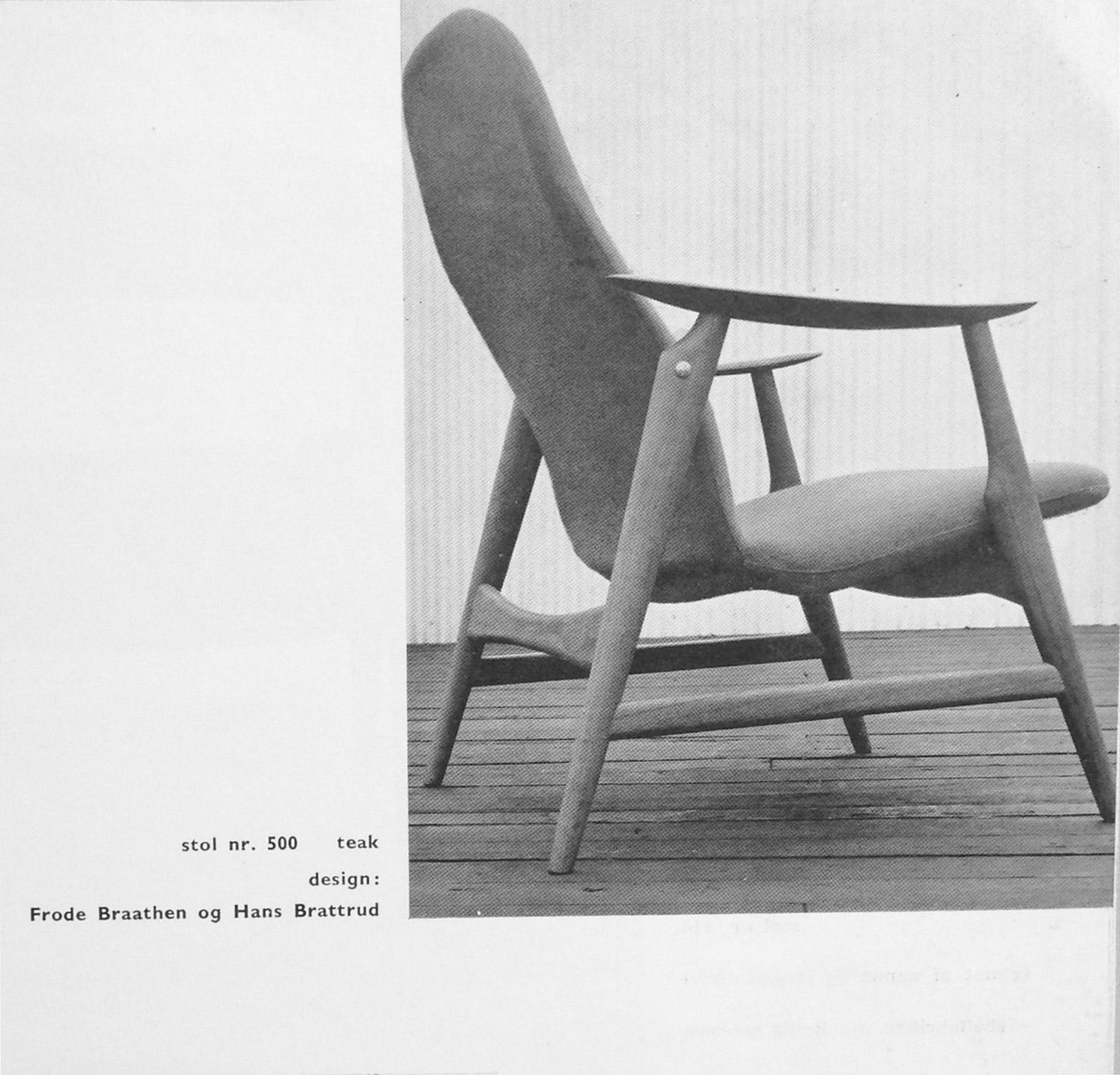 Rare 'Model 500' Lounge Chair by by Braathen & Brattrud for Dokka Møbler, 1958 For Sale 12