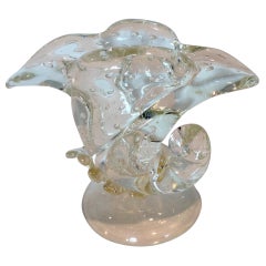 Rare Model 5610 Flavio Poli for Seguso Vetri D'Arte Murano Shell, circa 1942