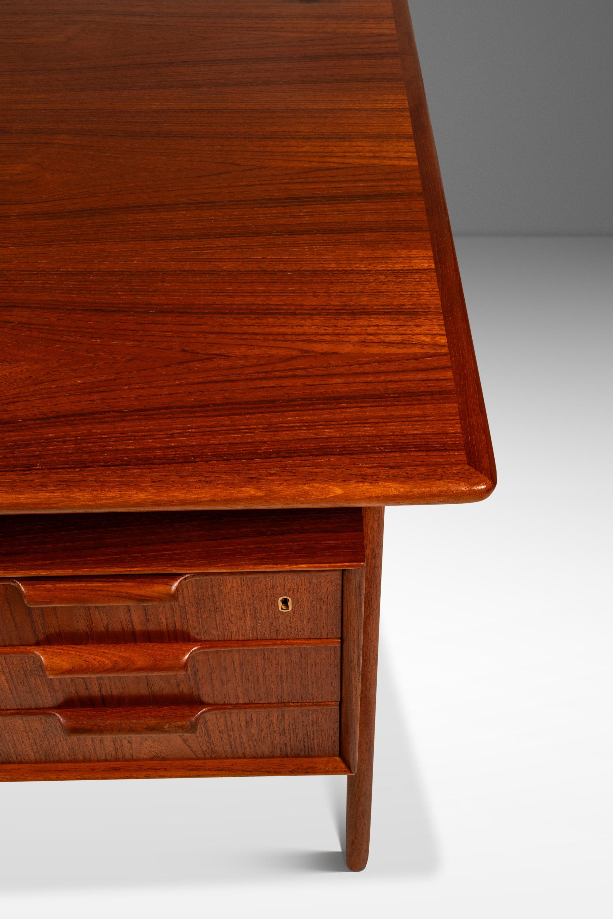 Rara scrivania in teak Model 75, Gunni Omann, Omann Jun Møbelfabrik, Danimarca, 1960 ca. in vendita 5