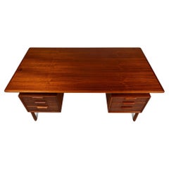 Rare Model 75 Teak Desk, Gunni Omann, Omann Jun Møbelfabrik, Denmark, c. 1960s