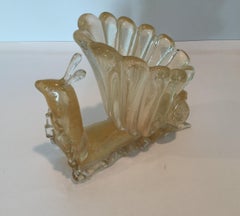 Rare Model 8554 Flavio Poli for Seguso Vetri D'Arte Snail and Shell Sculpture