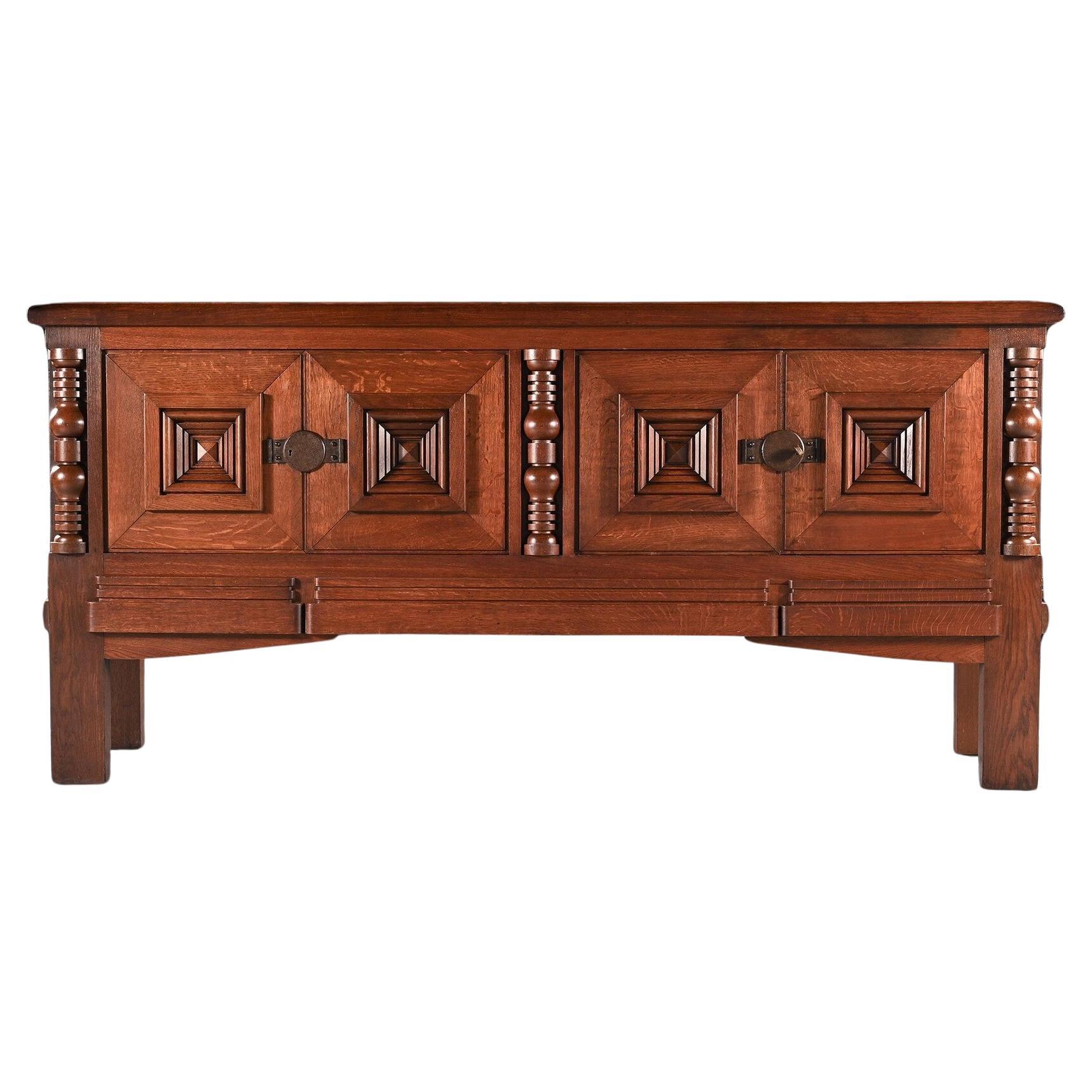 Rare Model Charles Dudouyt Mid 20th Century French Art Deco Oak Sideboard For Sale