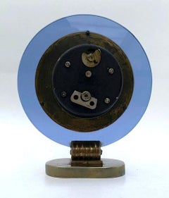 Raro orologio modernista Art Deco a specchio blu, circa 1935