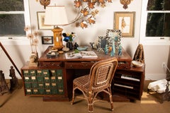 Rare Model No. 8 Rotary Desk in Queen Anne Style with Wooton Rotating Cases