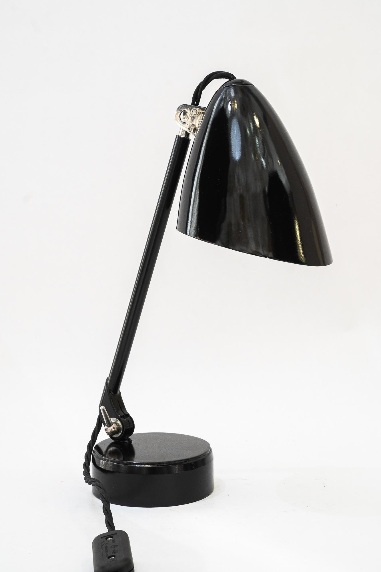 Blackened Rare model of a Swiveling Art Deco table lamp vienna around 1920s For Sale