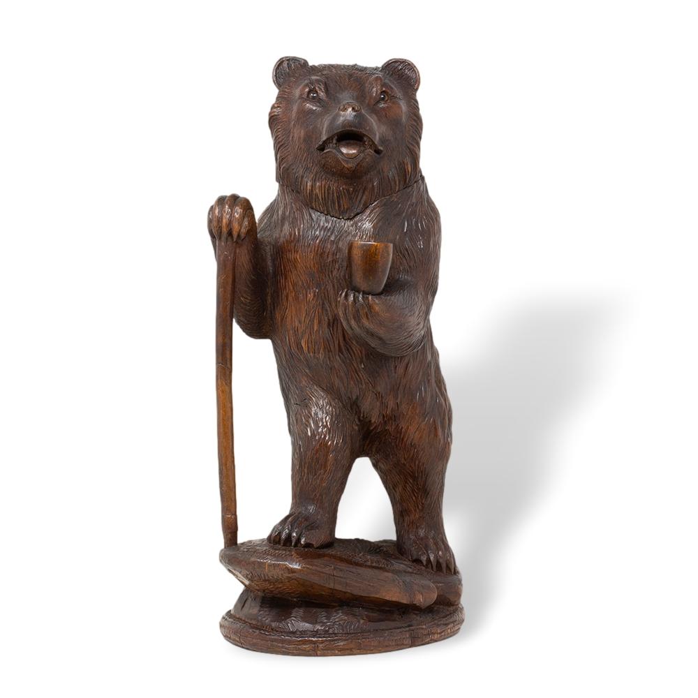 Raro tarro de tabaco Modelo Oso Suizo de la Selva Negra Bosque negro en venta