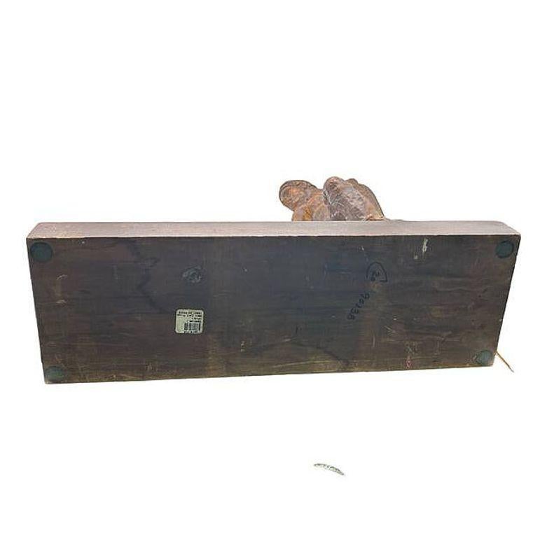 Raro Pescador moderno con red Escultura grande de escayola sobre base de madera Por Kimro 1969 en venta 5