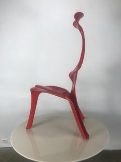 Rare Modern Surrealist Lacquered Fiberglass "Floris Chair" by Gunter Beltzig