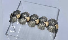 Raro brazalete modernista Art Nouveau de plata y oro de 14 quilates Barcelona, circa 1900